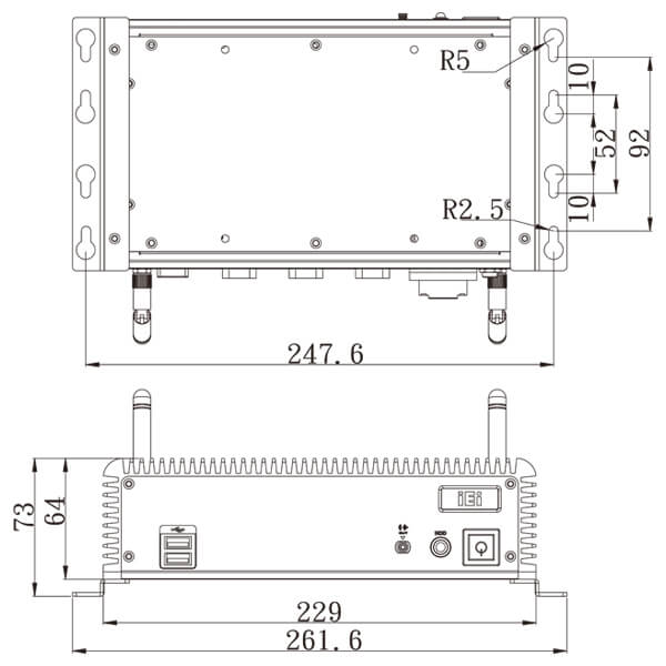 ECW-281B-BT-embedded-system-dimension