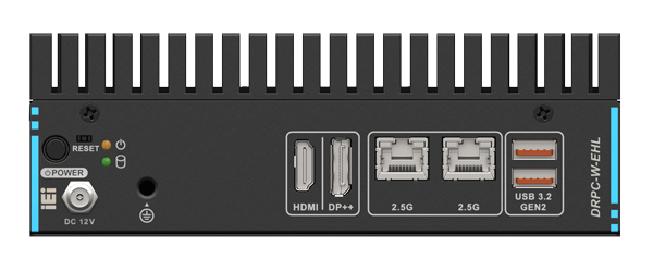 DRPC-W-EHL Fanless DIN-Rail Embedded System with Elkhart Lake Intel® Celeron™ Solution front view