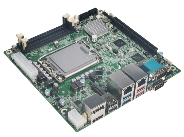 KINO-ADL mini-ITX SBC supports LGA1700 Intel® 12th/13th Generation Core™ i9/i7/i5/i3, Pentium® and Celeron® processor