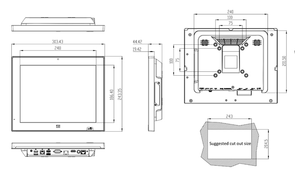 AFL3-12A-AL-panel-pc-Dimensions