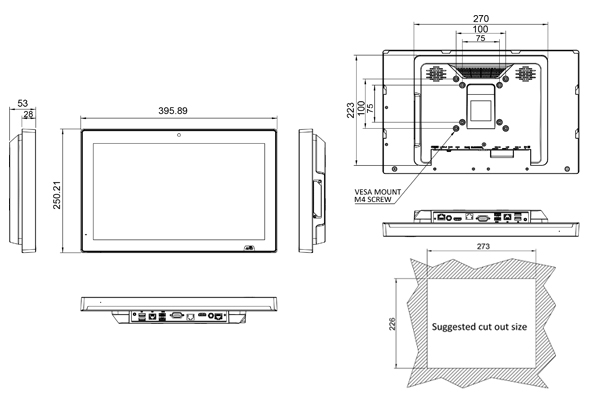 AFL3-W15A-AL-panel_PC_Dimensions