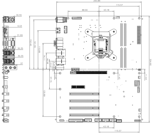 IEI_New_ATX_Motherboard_IMBA_H112_Dimensions