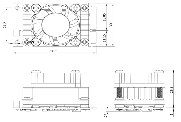 Mustang-MPCIE-MX2-Computing-accelerator-card-Dimensions