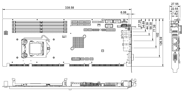 PCIE-Q370-Dimensions