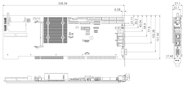 WSB-BT single board computer dimensions