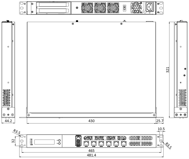 PUZZLE-A002 network appliance dimension