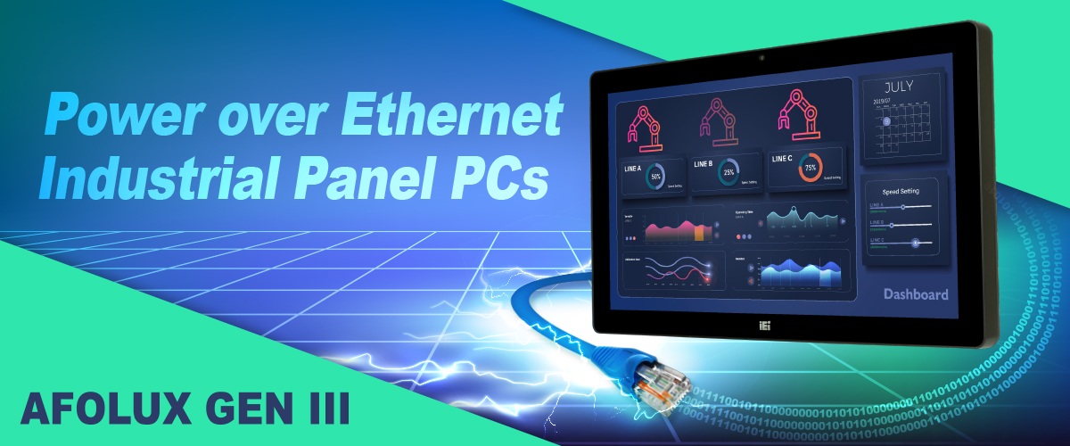 AFL3 industrial panel pc with power over ethernet banner